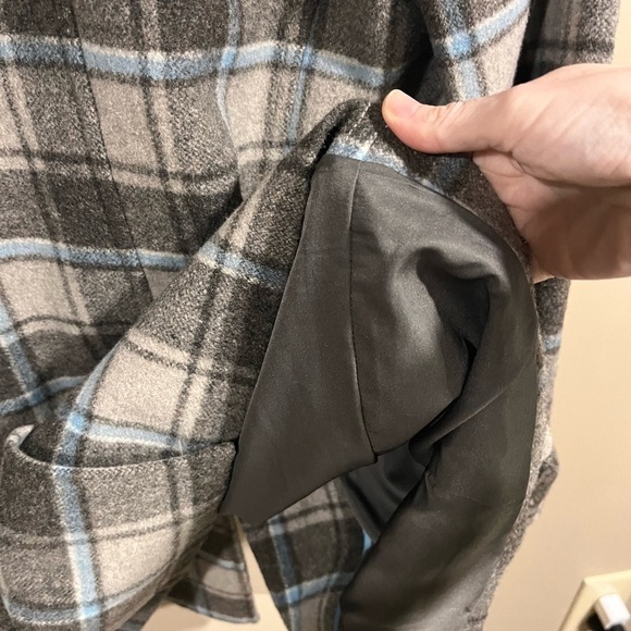 GAP Women’s Plaid Wool Winter Pea Coat Toggle Button Small Y2K Preppy Academia - Picture 5 of 12